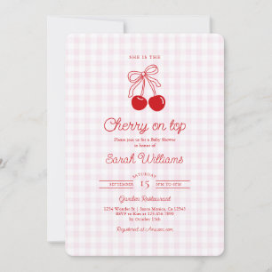 Cherry on Top Baby Shower Girl Invitation