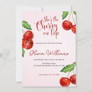 Cherry on top Baby Shower Invitation
