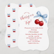 Cherry on Top Baby Shower Invitation