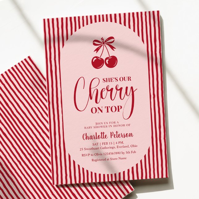 Cherry on Top Baby Shower Invitation (Creator Uploaded)