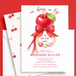 Cherry on Top Baby Shower Invitation
