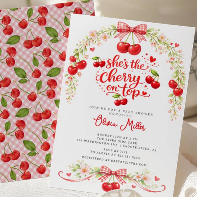 Cherry on Top Baby Shower Invitation (Creator Uploaded)