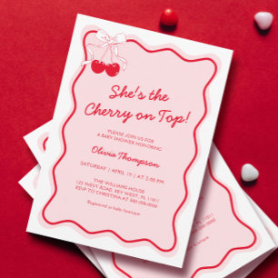 Cherry on Top Baby Shower Invitation