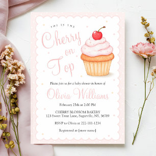 Cherry on Top Baby Shower Invitation