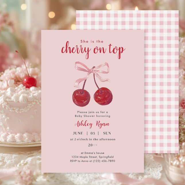 Cherry on Top Baby Shower invitation (Creator Uploaded)