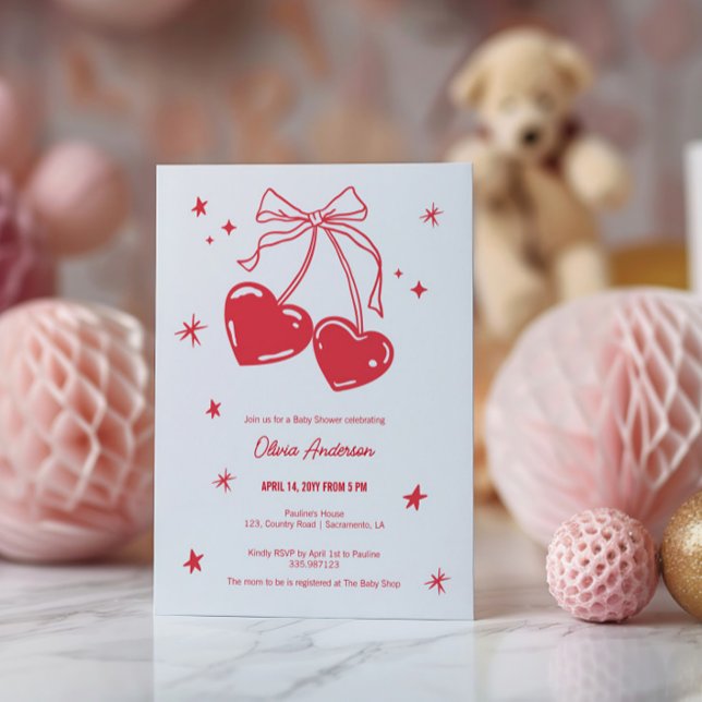 Cherry on top Baby Shower Invitation (Creator Uploaded)