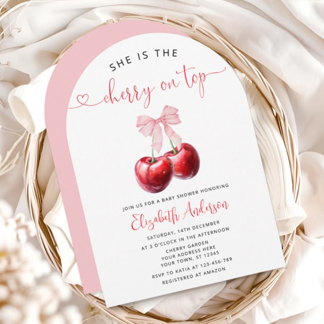 Cherry on Top Baby Shower Invitation (Creator Uploaded)