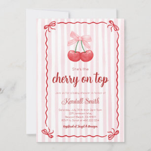 Cherry on top baby shower Invitation