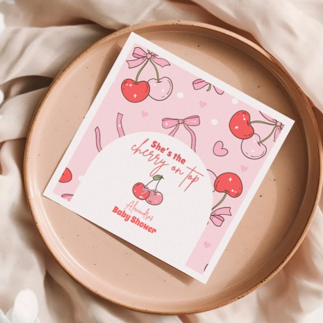Cherry on top Baby Shower Napkin (Creator Uploaded)