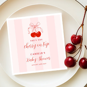 Cherry on Top Baby Shower Napkin