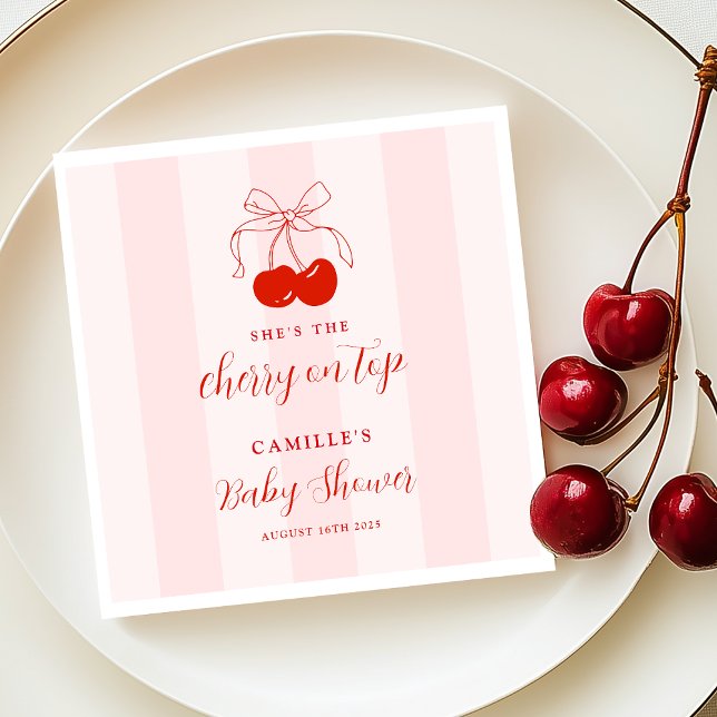 Cherry on Top Baby Shower Napkin (Creator Uploaded)