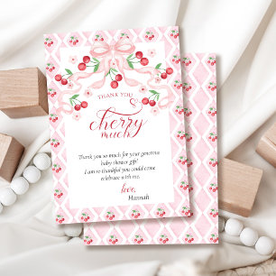 Cherry on Top Baby Shower Thank You Card