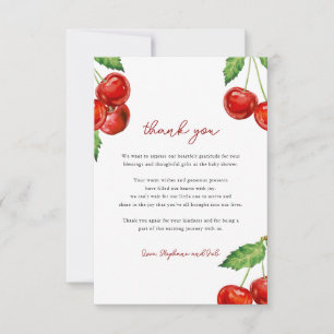 Cherry on top Baby Shower Thank You Card