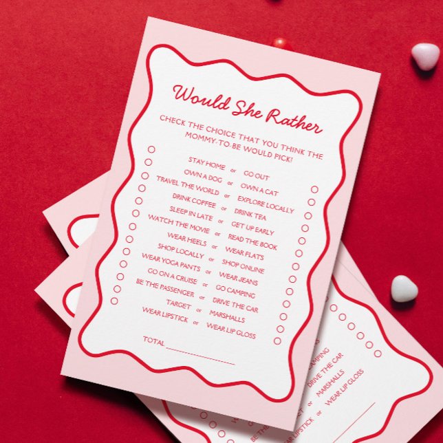 Cherry On Top Baby Shower  Would She Rather Game (Creator Uploaded)