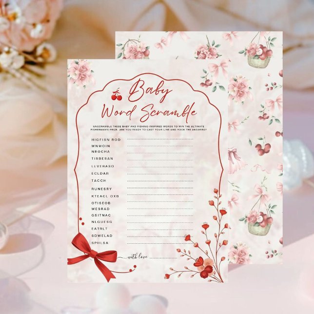 Cherry on Top Baby Word Scramble Game | Pink Bow  (Creator Uploaded)