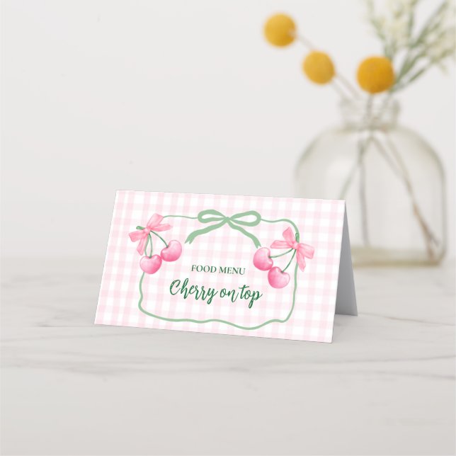 Cherry On Top Birthday Folded Menu Card (Front)