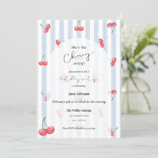 Cherry On Top Birthday Invitation