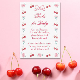 Cherry On Top Blossom Pink Bow Books for Baby Enclosure Card