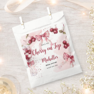 Cherry on Top Bow Cocktail Summer Bridal Shower Favour Bag