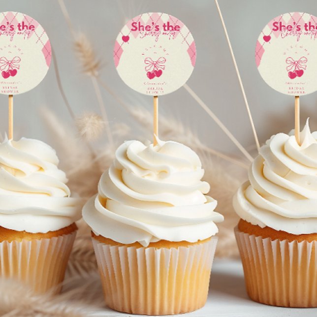Cherry On Top Bridal Shower Classic Round Sticker (Creator Uploaded)