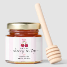 Cherry On Top Bridal Shower Coquette Bow Stripes