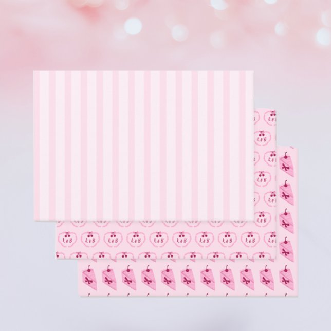 Cherry on Top Bridal Shower Custom Wrapping Paper Sheet (Creator Uploaded)