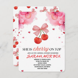 Cherry on Top Bridal Shower Invitation Set Templat