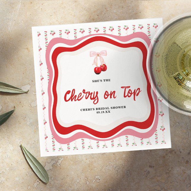 Cherry on Top | Bridal Shower  Napkin (Creator Uploaded)