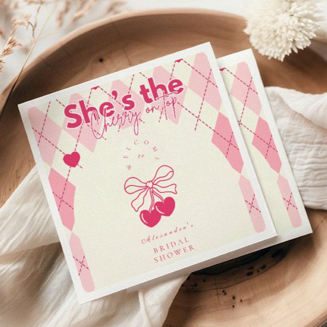 Cherry On Top Bridal Shower Napkin (Creator Uploaded)