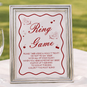 Cherry On Top Bridal Shower Ring Game Poster