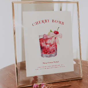 Cherry on Top Bridal Shower Signature Drink Poster