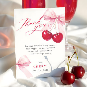 Cherry on Top Bridal Shower Thank You Card