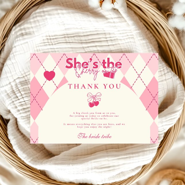 Cherry On Top Bridal Shower Thank You Card (Creator Uploaded)