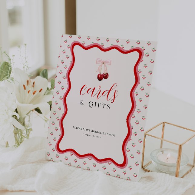 Cherry on Top | Cards & Gifts Bridal Shower  Pedestal Sign (Creator Uploaded)