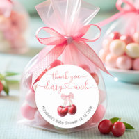 Cherry On Top Coquette Bow Baby Shower Thank You