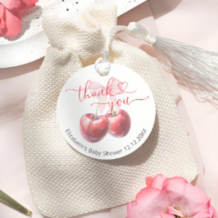 Cherry On Top Coquette Bow Baby Shower Thank You Favour Tags