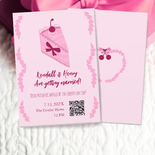 Cherry on Top Fun Bridal Shower QR Code Invitation