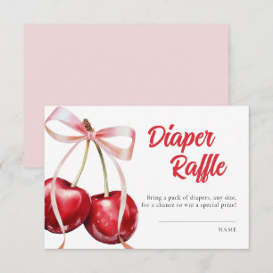 Cherry on Top Girl Baby Shower Diaper Raffle Enclosure Card