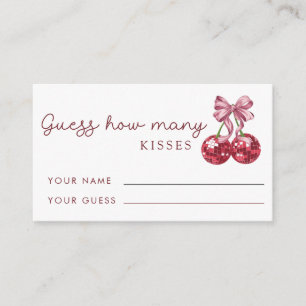 Cherry On Top Guess How Many Kisses Bridal Game Enclosure Card
