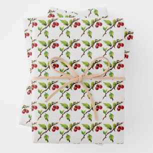 Cherry on Top Pattern Wrapping Paper Sheet