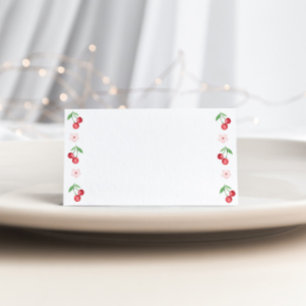 Cherry on top Pink Baby Shower food Place Card