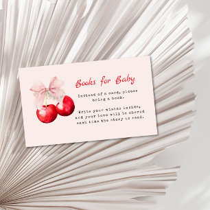 Cherry on Top Pink Bow Books for Baby Enclosure Card