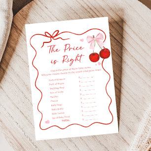 Cherry on Top Pink Bow Shower Price is Right Game