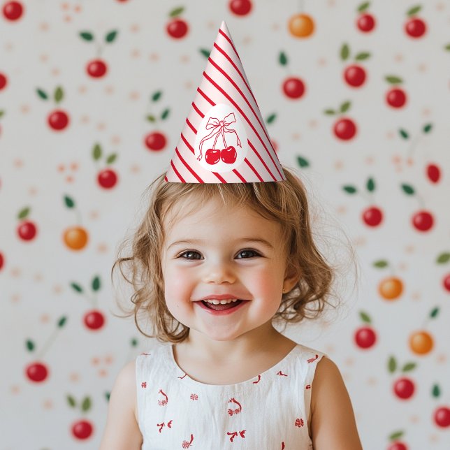 Cherry on Top Pink & Red Cherry Birthday Party Hat (Creator Uploaded)