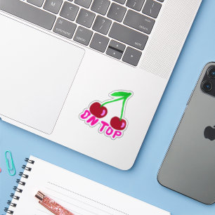 Cherry On Top, Vibrant Colourful Design Sticker