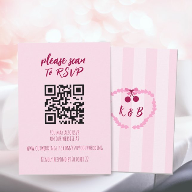 Cherry on Top Wedding RSVP Response Card (Creator Uploaded)