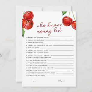 Cherry on top Who Knows Mummy Best Baby Shower Holiday Card