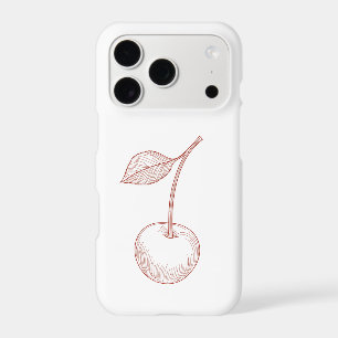 Cherry Outline iPhone Case Minimal Line Art