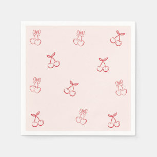Cherry Outline Minimalism Napkin