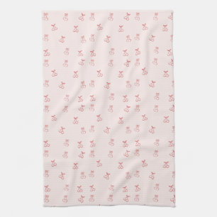 Cherry Outline Minimalism Tea Towel